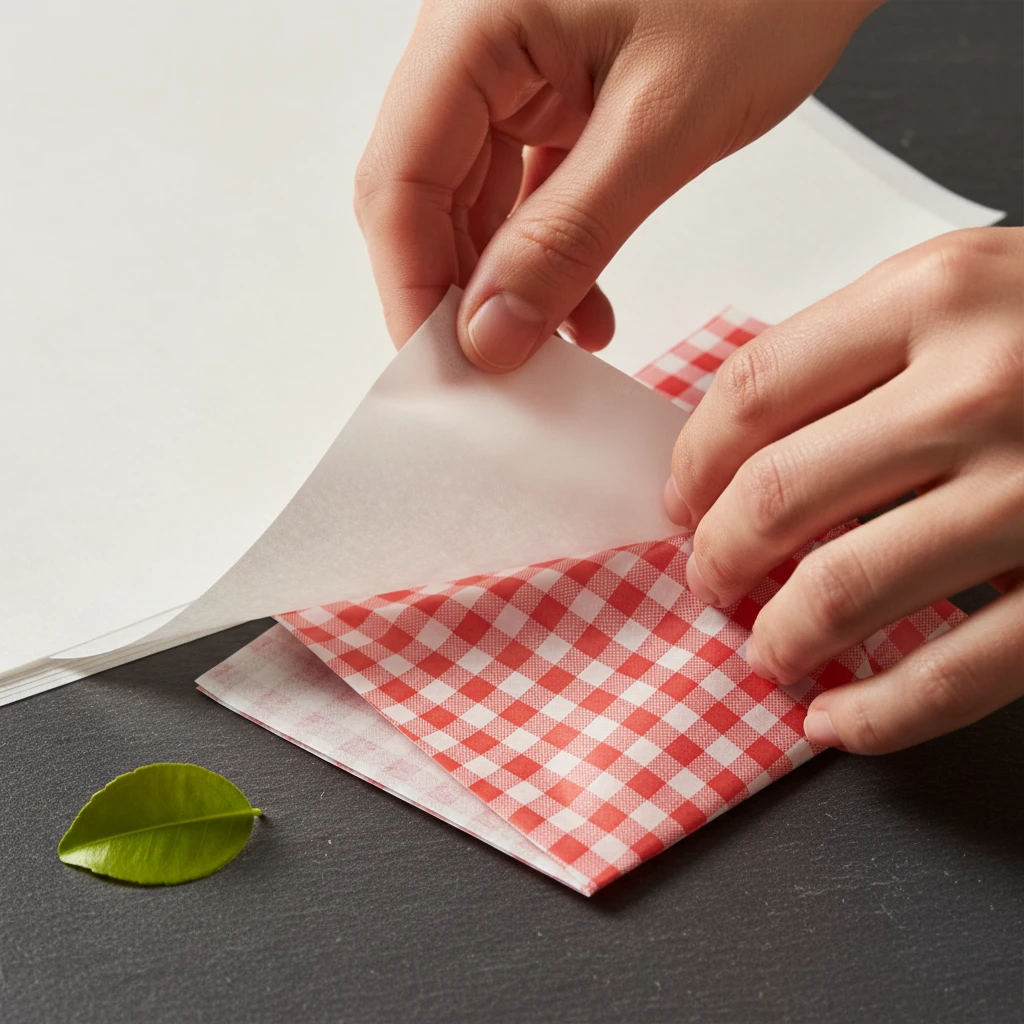 Papel antigrasa biodegradable a cuadros rojo - Bio Papel Antigrasa